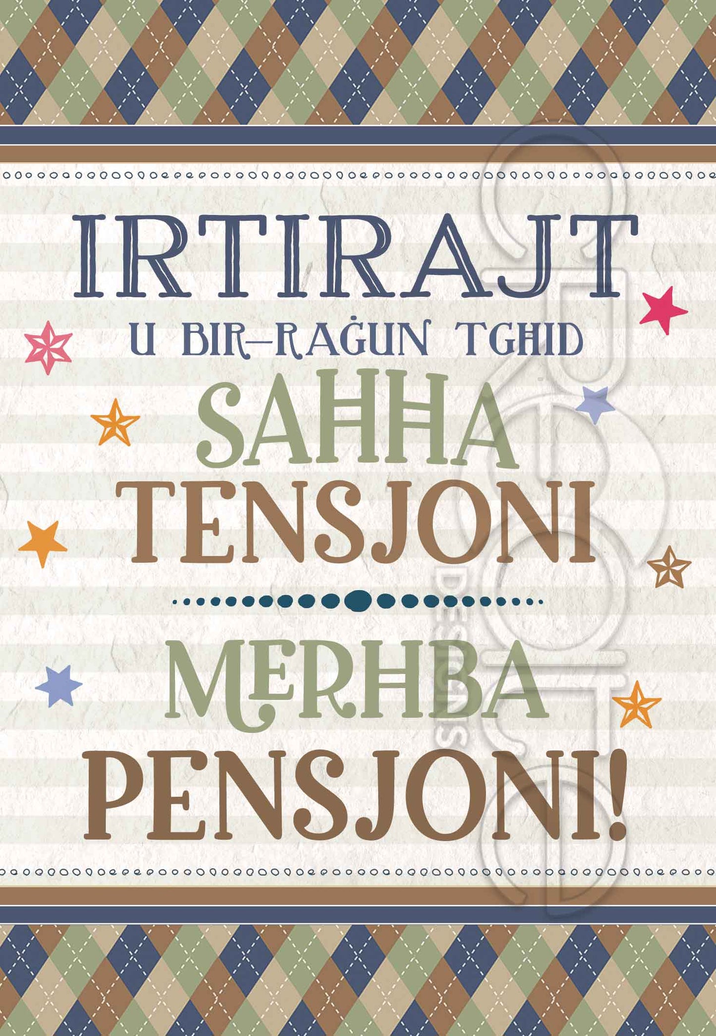 Kartolina għall-Raġel meta Jirtira mix-Xogħol