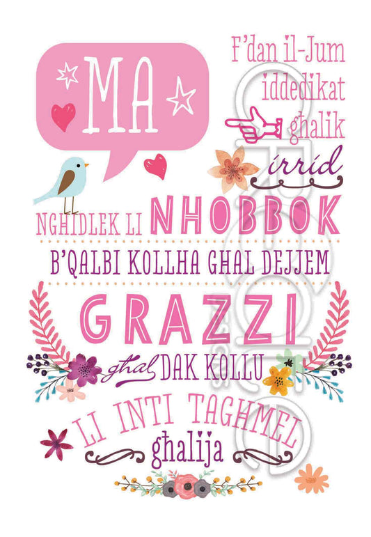 Mother's Day Card (with pink wording)