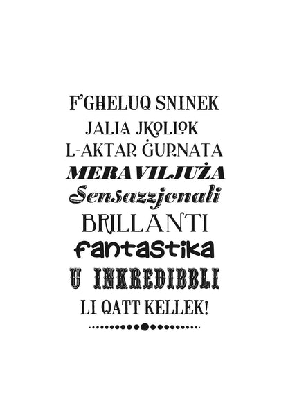Personalised card for a male (with the words 'Bħall-Inbid titjieb biż-żmien')