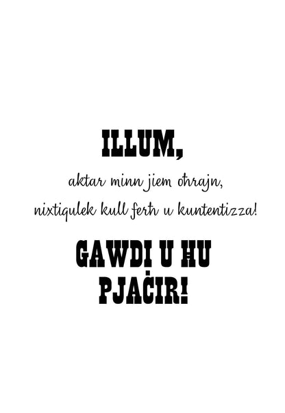 Personalised card for a male (with the words 'Bħall-Inbid titjieb biż-żmien')