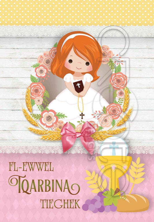 Holy Communion card for a girl