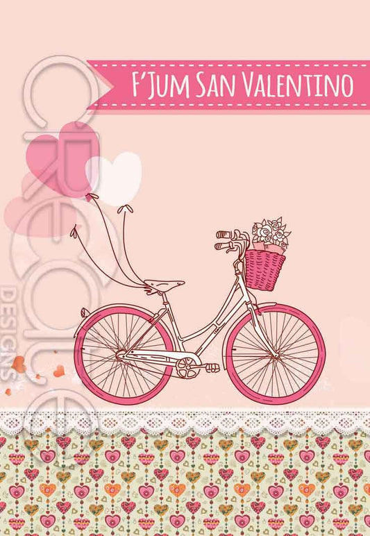 St.Valentine's Card (with a bike with hearts)