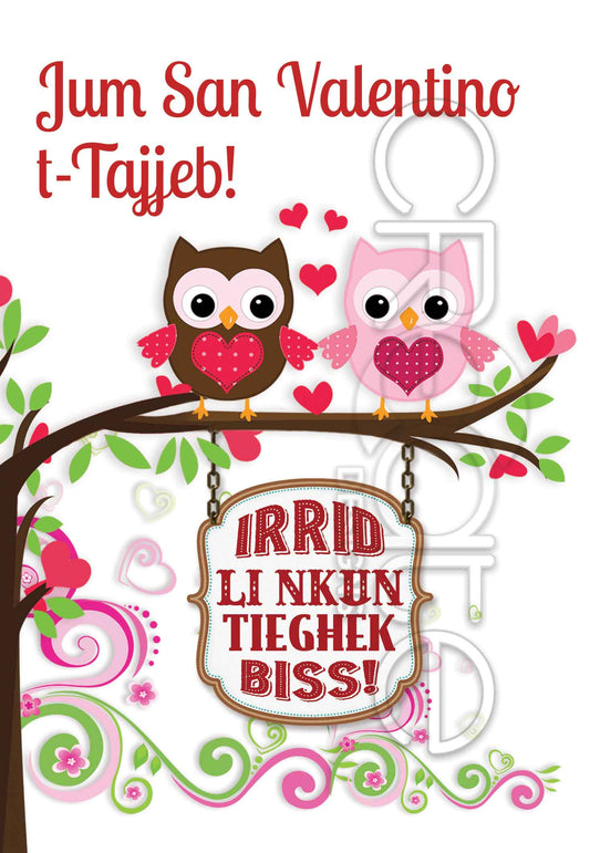 St.Valentine's Card (with cute owls)