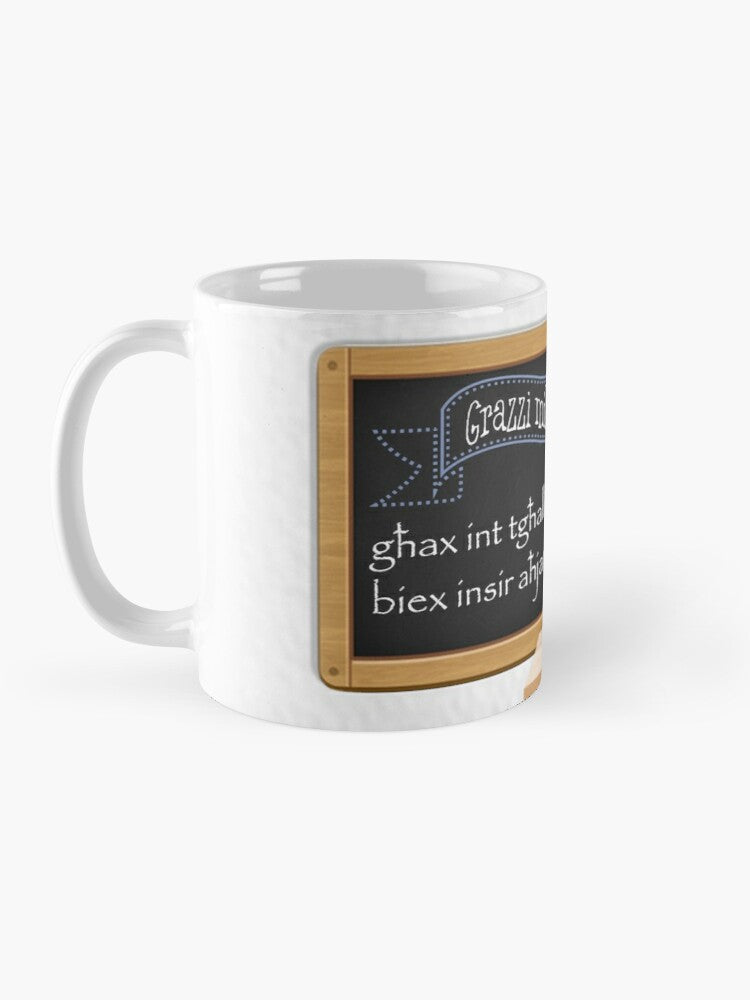 Mug for teachers (on a class with blackboard)