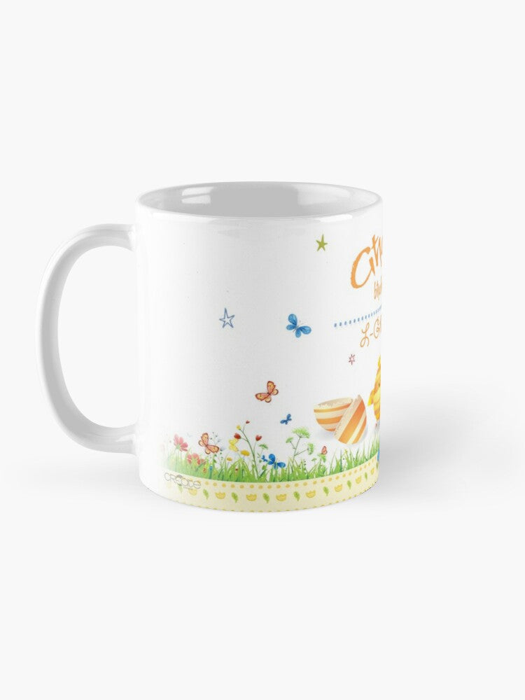 Easter mug for teachers (with Easter chicks and butterflies)