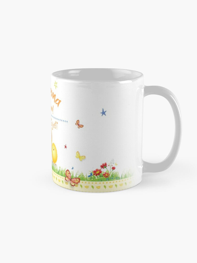 Easter mug for teachers (with Easter chicks and butterflies)