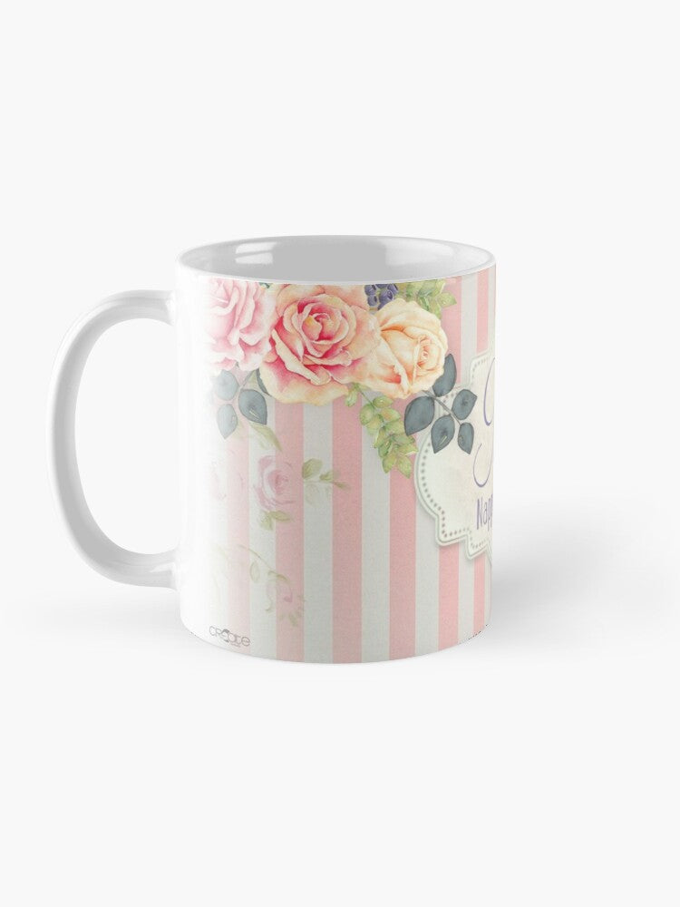 Mug ta' Ringrazzjament għal-mara bil-fjuri