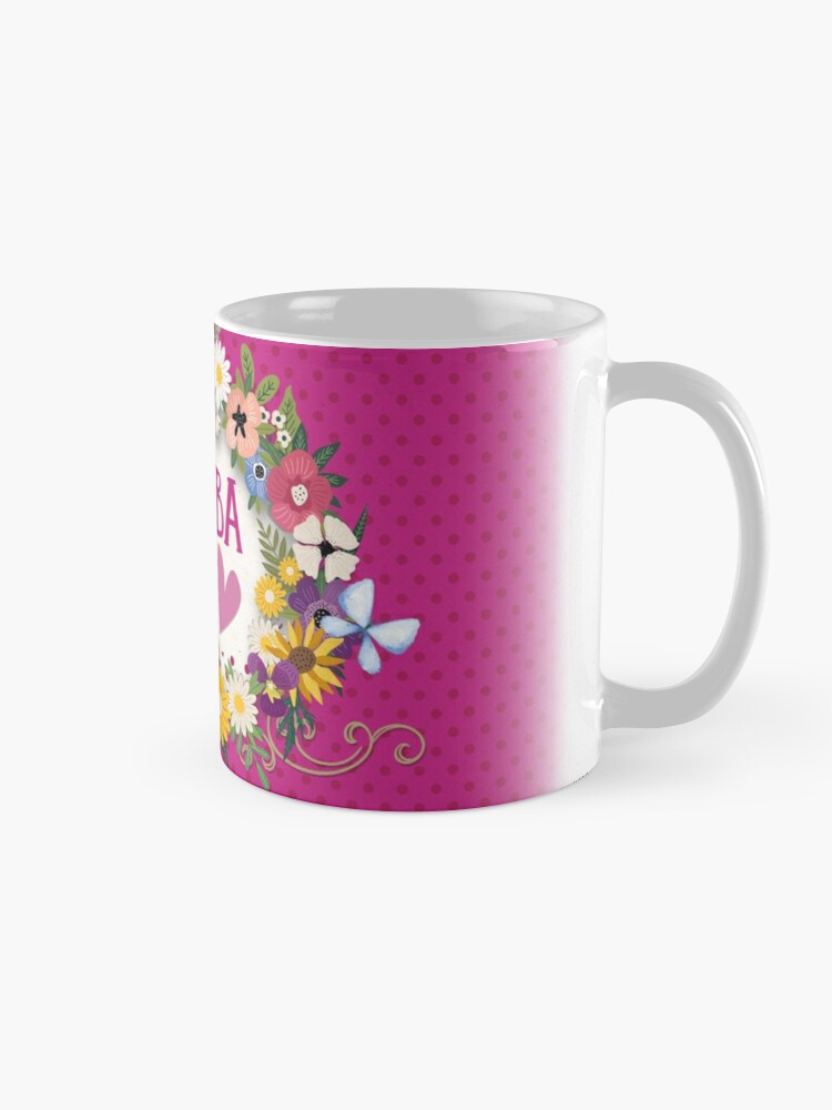 Mug for friend (female) (with flowers on a red background)