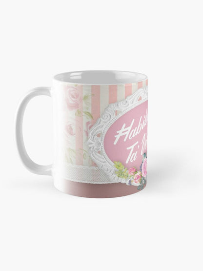 Mug for friend (female) (with a dog holds a basket)