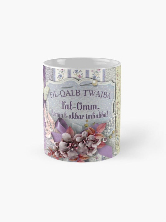Mug for mother (with flowers and purple background)