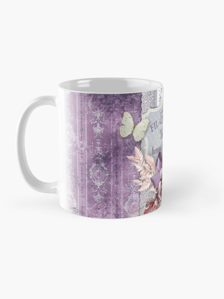 Mug for mother (with flowers and purple background)