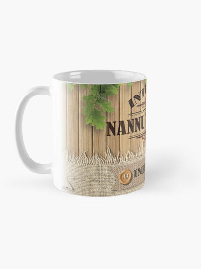Mug for grandfather (with a wooden background)