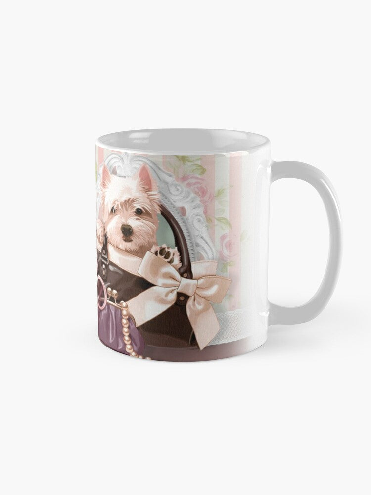 Mug għal Oħti b'kelb fi gwarniċ u bil-handbag