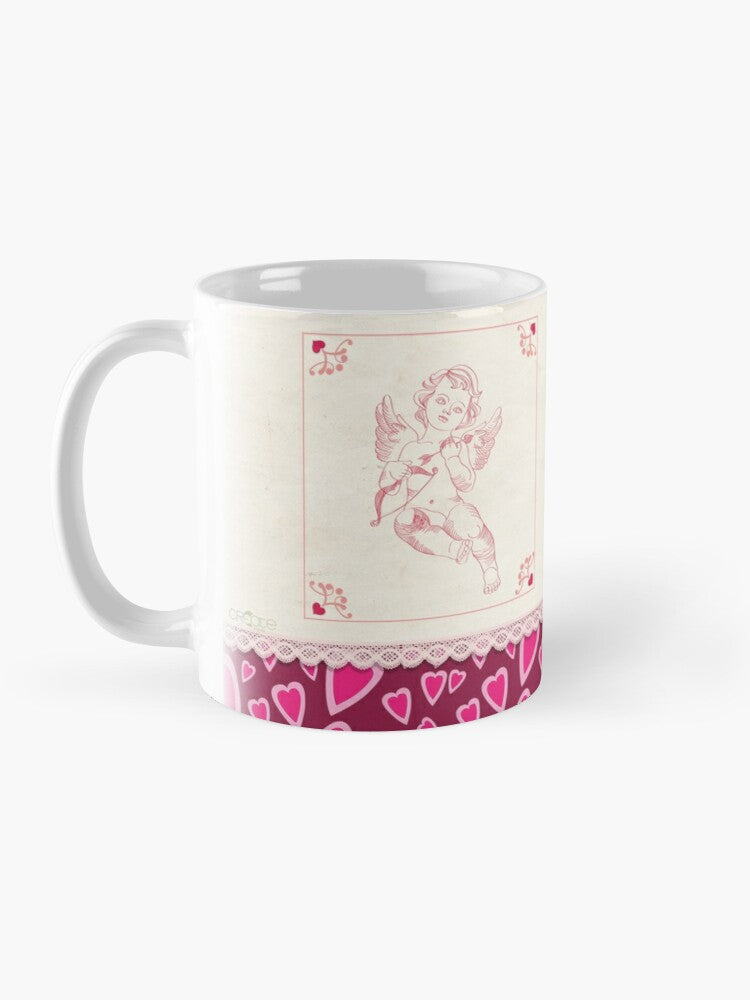 Mug għall-maħbubin b'żewġt iqlub fi frame
