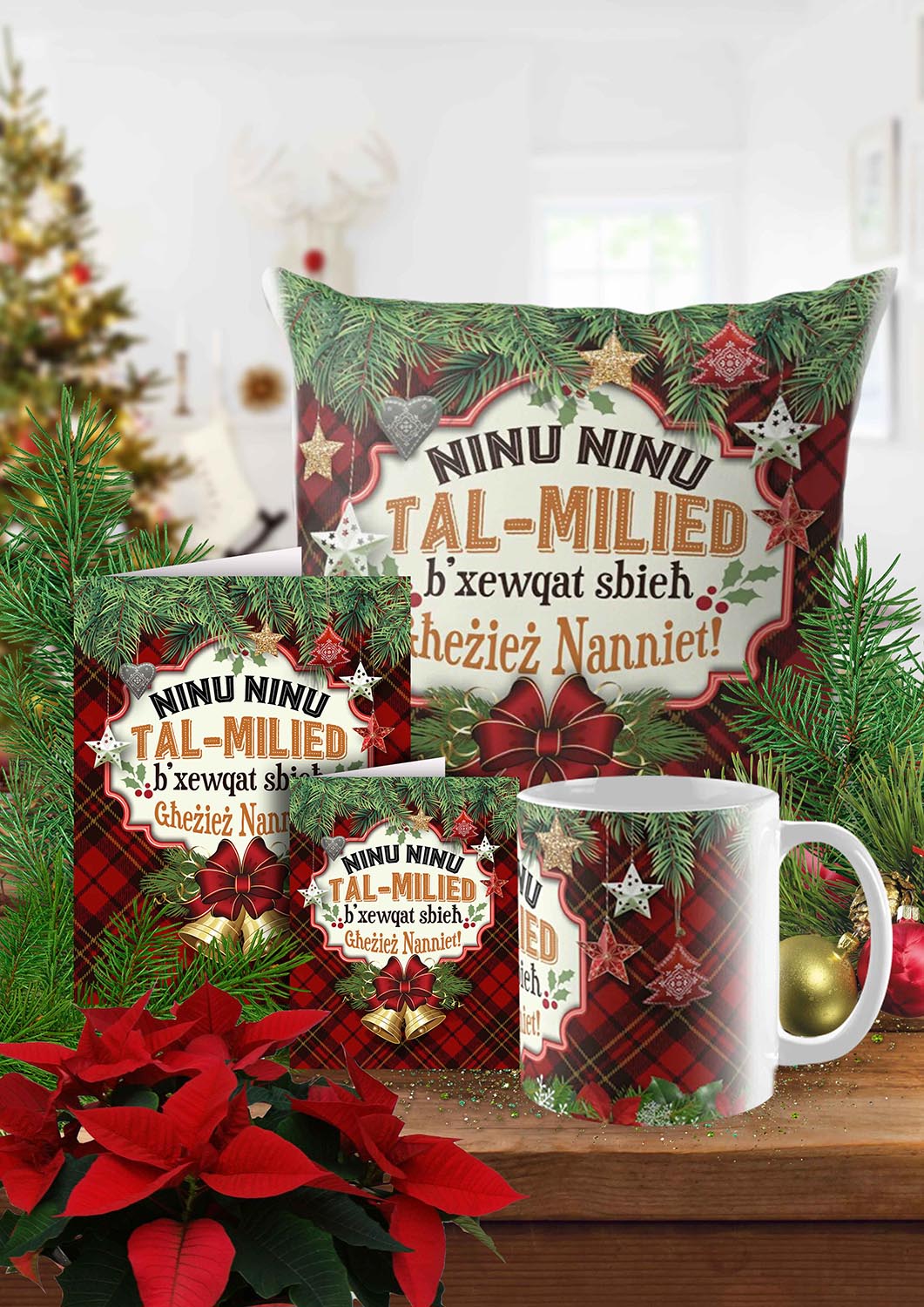 Complete set for Christmas for grandparents (small cushion)