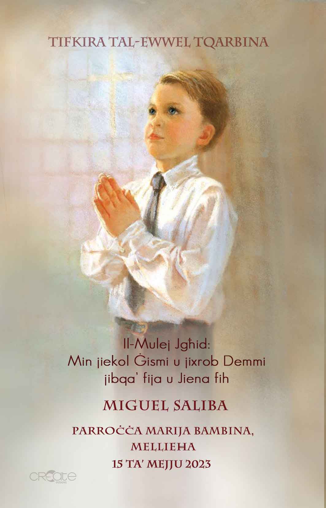 Holy Communion Commemorative Card (Santi) Design 5