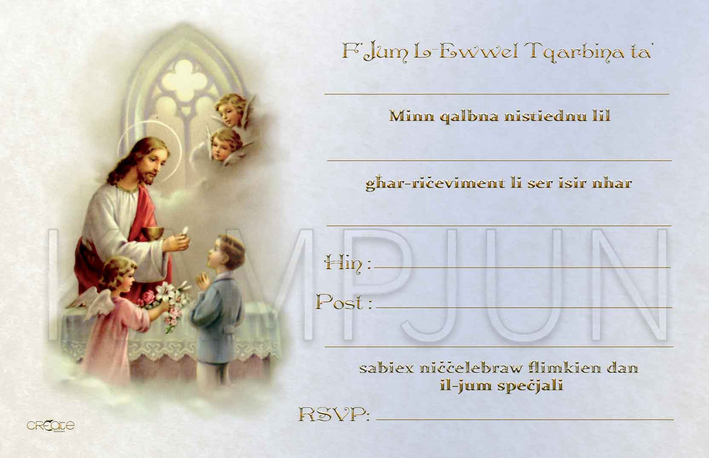 Holy Communion Invites Design 12