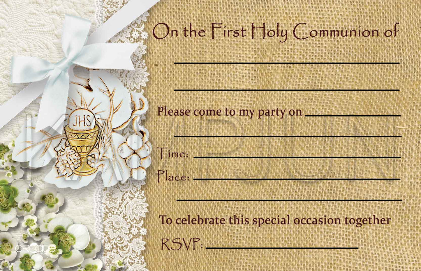 Holy Communion Invites Design 4 (Open)